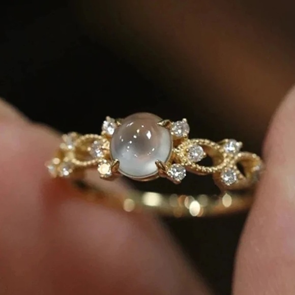 Dainty Opal & Crystal Ring - Picture 6 of 6